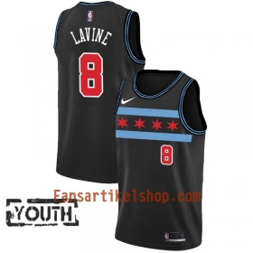 Chicago Bulls Trikot Zach LaVine 8 2018-19 Nike City Edition Schwarz Swingman - Kinder